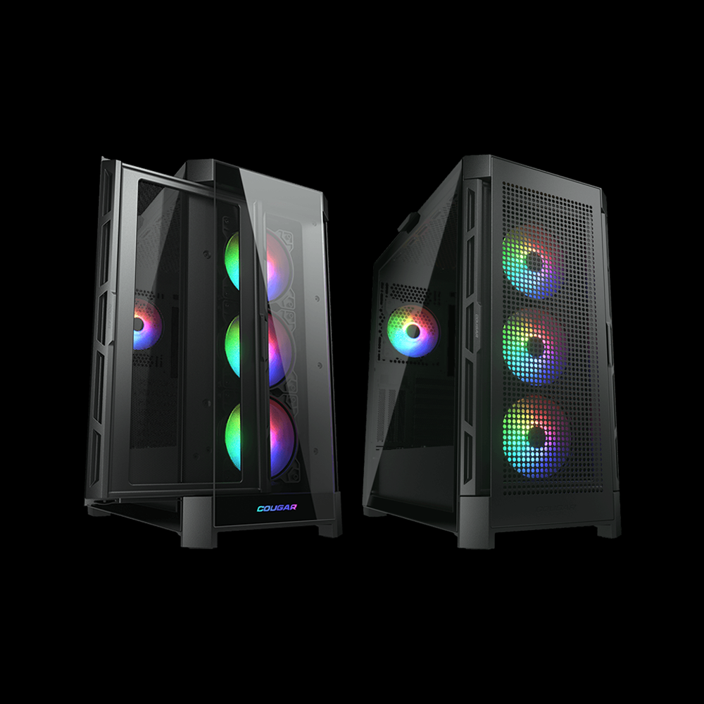  COUGAR 美洲獅 DUOFACE PRO RGB 雙面板 中塔機箱 (黑)